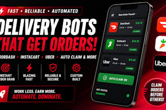 code doordash bot, instacart and uber bot, order grabber bot and auto claim bot