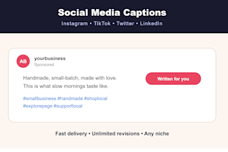 write engaging social media captions and hashtags for instagram tiktok