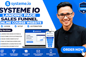 systeme io landing page systeme io sales funnel systeme io online course website