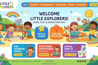 do automated children website educational preschool, kindergarten, ebook website