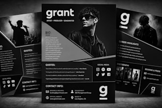 design professional clickable epk, media kit, press kit for djs and artists