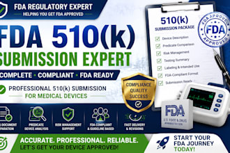 prepare fda 510k submission and regulatory documentation for medical devices