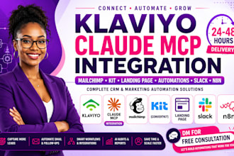 klaviyo claude mcp integration mailchimp kit landing page automations slack n8n