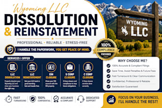 dissolve llc, reinstate, close ein, terminate s corp c corp as  us cpa