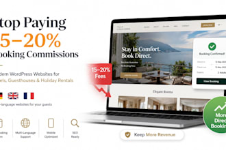 design a wordpress booking website for hotels and vacation rentals