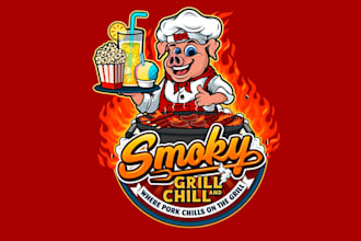 make modern style for barbecue mascot logo design service