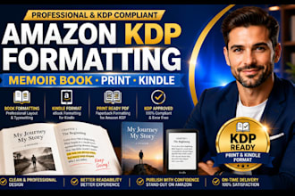 format your memoir manuscript for amazon KDP print and kindle