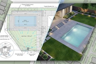 landscape masterplan, subdivision, backyard, and drainage plan