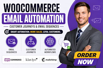 setup woocommerce email sequences, customer journey and automated email workflow