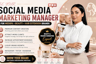 be social media marketing manager for medspa, beauty and hair extension brand