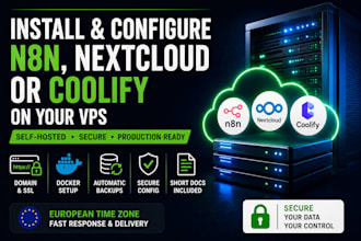 install and configure n8n, nextcloud or coolify on your vps