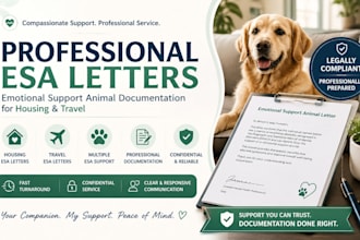 draft professional emotional support animal  letters