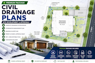 design civil drainage plans for site development and approvals