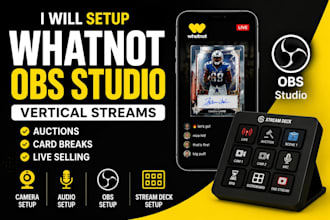 setup whatnot vertical live stream with obs and stream deck