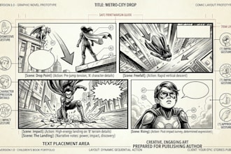 create comic storyboard and visual storytelling sequences for books