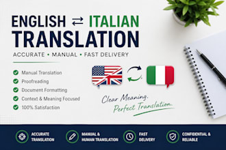 manually translate english to italian and italian to english