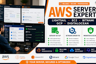 do aws lightsail setup, fix bitnami issues, aws ec2 gcp and digitalocean servers