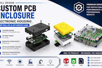 design custom pcb enclosure electronic housing step files stl and iot device