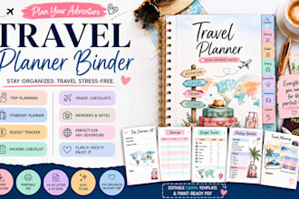 design a travel planner, itinerary planner, travel journal and budget tracker