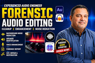 do forensic audio editing, voice enhancement, noise removal, repair, restoration