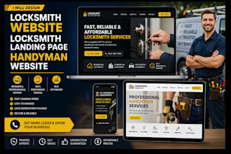 create locksmith website, locksmith landing page, handyman website with booking