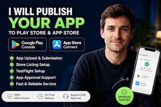 upload and publish your app to google play console and app store