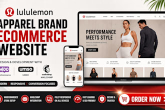 design lululemon apparel brands mailchimp woocommerce umso ecommerce website