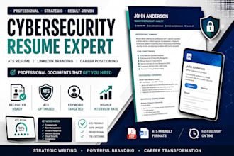 write cybersecurity resume, ats CV and linkedin optimization