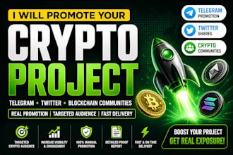 promote your crypto project on telegram twitter and blockchain communities