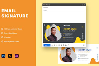 design clickable HTML email signature for gmail, outlook, apple mail