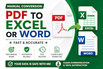 convert PDF to excel or word manually