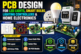 pcb design for led lights, smart bulbs lighting controllers and home electronics
