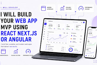 build your web app mvp using react nextjs or angular