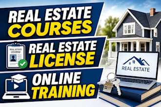 help with real estate course, real estate license and online training