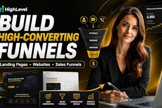build gohighlevel website highlevel landing page and sale funnel setup