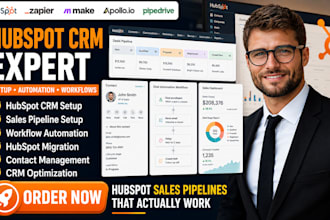 setup hubspot CRM, hubspot sales pipeline, hubspot automation, hubspot expert