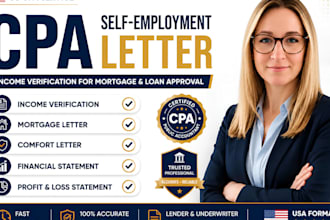 write CPA self employment verification letter for mortgage and loan approval
