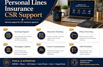 provide personal lines insurance csr support
