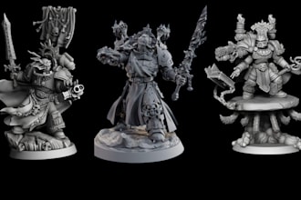 sculpt professional 3d miniatures for warhammer, dnd and tabletop games