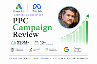 review your PPC campaigns over zoom, google ads or meta ads, 75min call