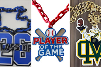create custom pendant turnover chain jewelry rapper chain 3d print stl 3mf file