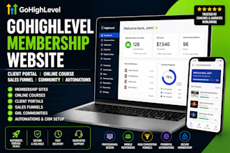 build gohighlevel membership website client portal online course sales funnel