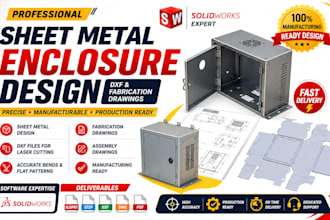do sheet metal enclosure design with dxf and fabrication drawings in solidwork