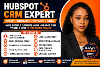 setup hubspot crm, automation, sales pipeline and workflow
