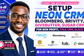 setup neon crm bloomberg brivity givebutter sugar crm for non profit folk slack