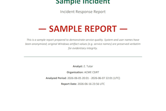write a dfir incident response report from your windows event logs