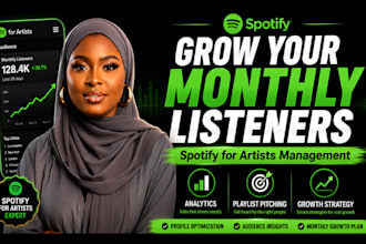 manage spotify for artists account, analyze data and grow your monthly listeners