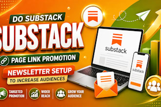do substack page link promotion, substack newsletter setup to increase audiences