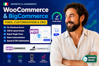 fix woocommerce checkout errors, CSS issues and optimize bigcommerce store