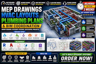 create mep drawings hvac layouts plumbing plans and bim coordination